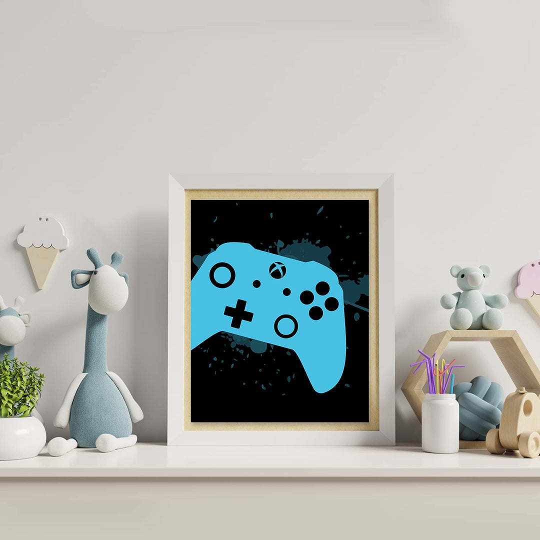 Video Game Decor Set of 4 (8”X 10”), Boys Room Decorations for Bedroom, Gaming Wall Art for Kids Boy Playroom Home Decor, gamer wall art, Teen boy bedroom, No Frames