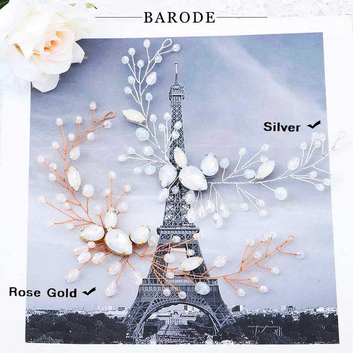 Wedding Rose Gold Crystal Hair Vine Bridal Rhinestone Headband Accessories Delicacy Sparkle Headwear For Women And Girls