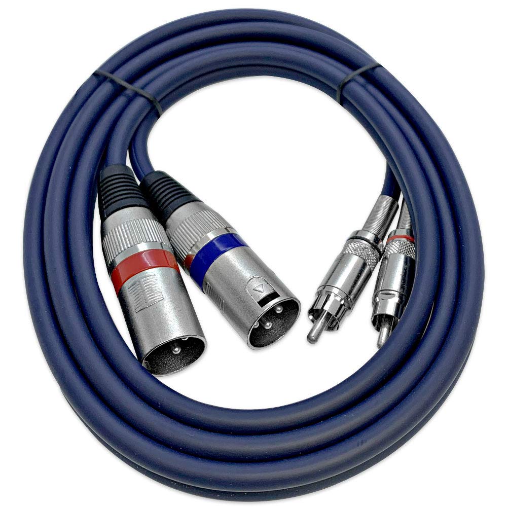 Seismic Audio - SA-2RAXRM05 - Heavy Duty 5 Foot Dual XLR to RCA Patch Cable, 2 XLR Male to 2 RCA Male Interconnect Patch Cord HiFi Stereo Pro Audio