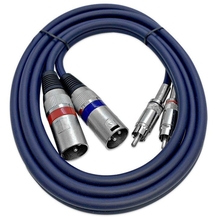 Seismic Audio - SA-2RAXRM05 - Heavy Duty 5 Foot Dual XLR to RCA Patch Cable, 2 XLR Male to 2 RCA Male Interconnect Patch Cord HiFi Stereo Pro Audio