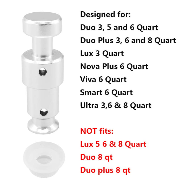 Replacement Float Valve for Instant Pot Duo 3, 5, 6 Qt, Duo Plus 3, 6 Qt, Ultra 3, 6, 8 Qt, Lux 3 Qt - 2 Float Valves 4 Silicone Caps