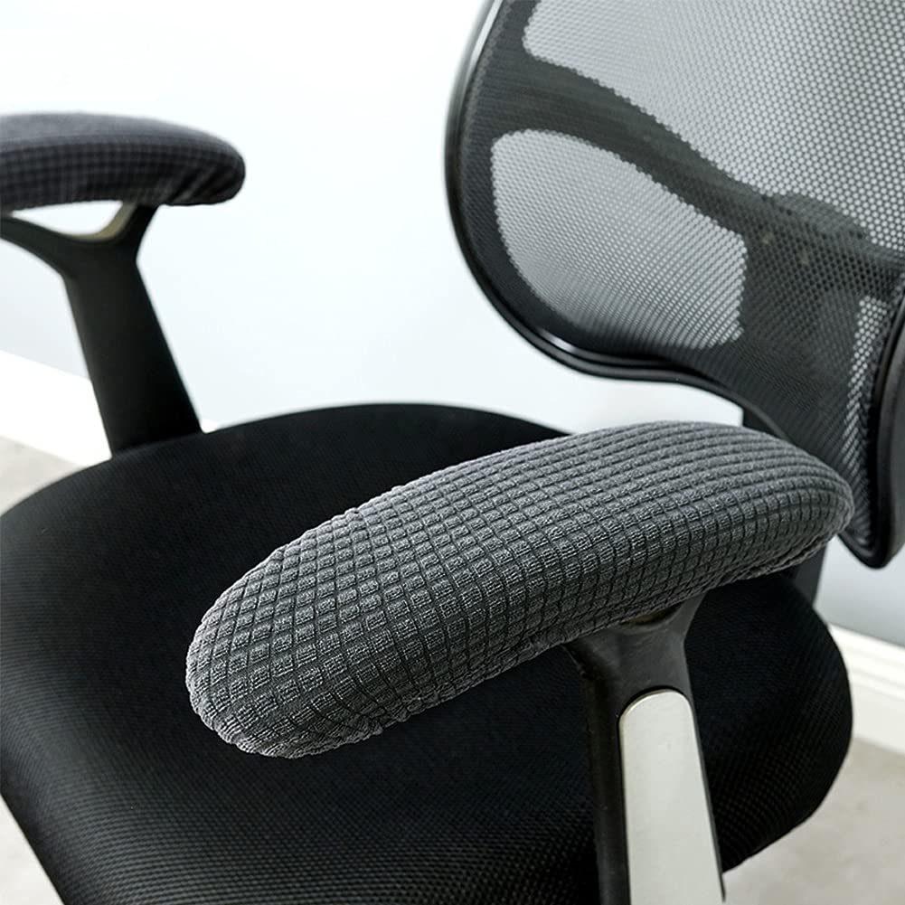 Armrest Slipcover Pads, Office Chair Arms Protector Stretchable for Desk Chair/Rotating Chair/Computer Chair (Grey)