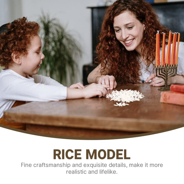 Luckforest Artificial White Rice, 150g Lifelike Fake Rice for Home Kitchen Table Cabinet Shop Market Food Show Model Props