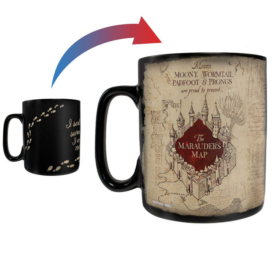 Harry Potter - Marauder's Map - I Solemnly Swear – 16 oz Large Ceramic Heat Sensitive Clue Mug – Full image revealed when HOT liquid is added