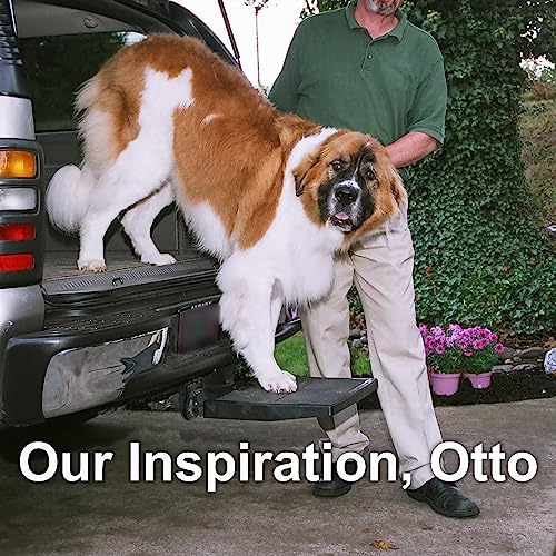 Otto Step Pet Ramp Step Helps Dogs Get in &amp; Out of Car Van SUV | Portable Lightweight Dog Ramp | Simply Slide into 2 inch Trailer Hitch Receiver | No Tools Needed | Essential Pet Gear | Made in USA