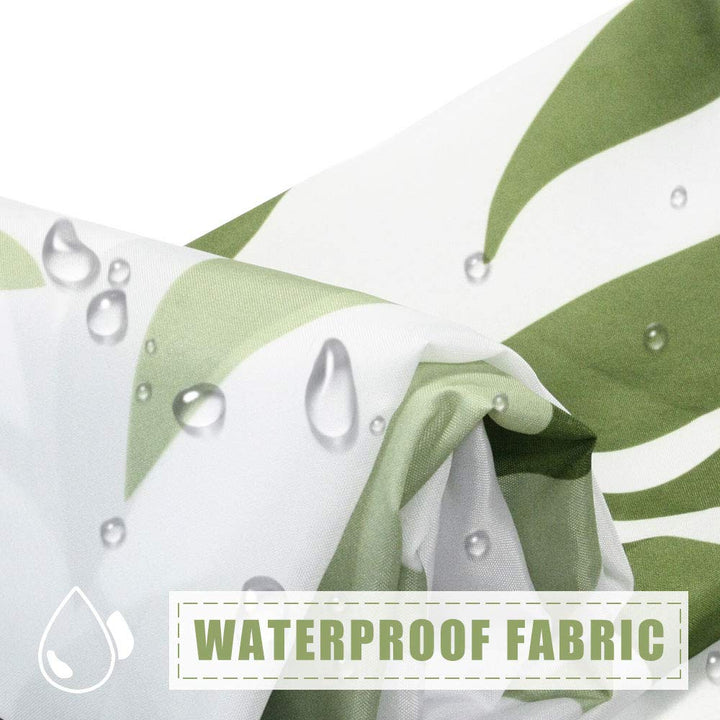 Green Leaves Shower Curtain,Decorative Plant Bath Curtain Fabric Bathroom Curtain,72 x 72 Inch