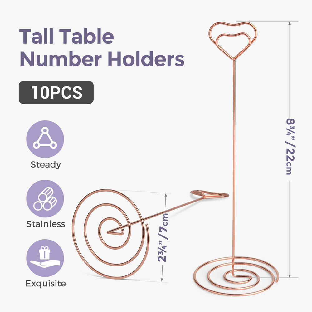 HomWanna Table Number Holders 10Pcs - 8.75 inch Heart S