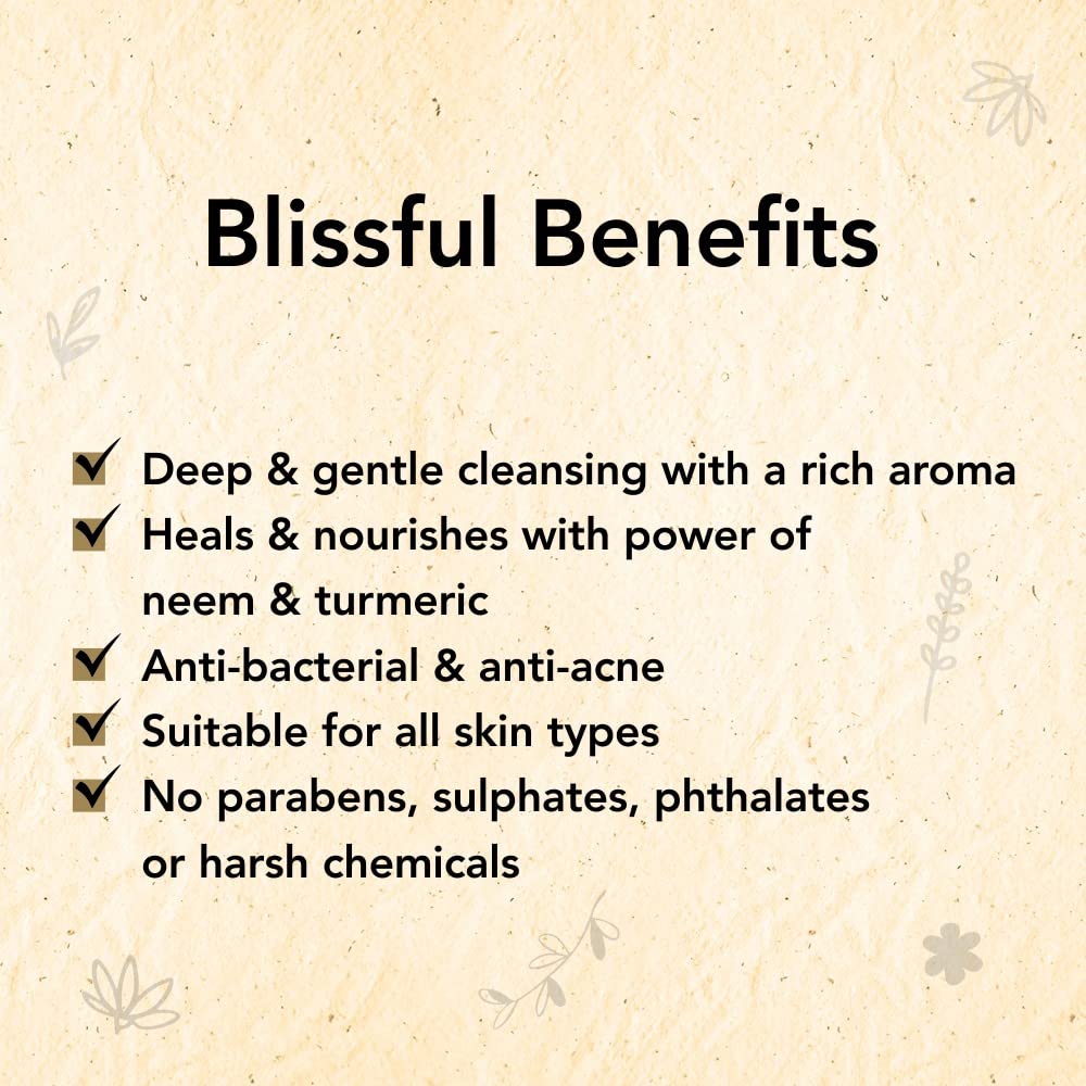 Natural Handmade Neem And Turmeric Skin Clearing Soap Bar for Bathing, Deep Cleansing And Nourishing, With Safflower, Soya Butter And Coconut Oil, All Skin Types, 100g