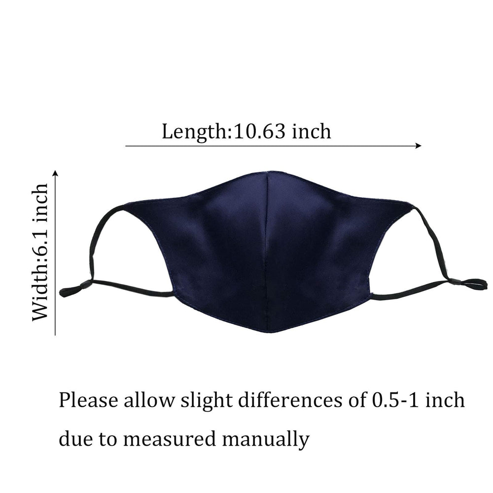 100% Mulberry Silk Face Masks Fashion Mask 19 Momme Silk Mask for Sensitive Women, 2 Black+1 Dusty Rose+1 Pink