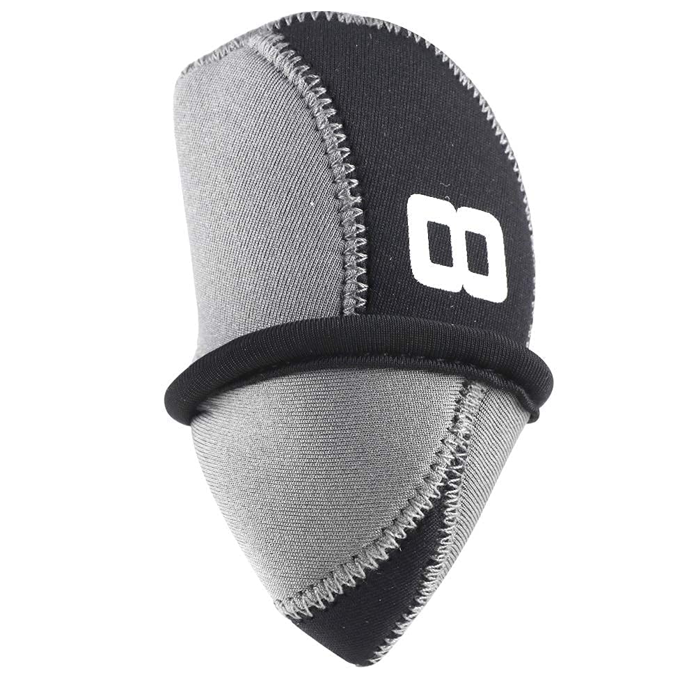 11pcs/Set Neoprene Iron Headcover Set with Large No. for All Brands Callaway,Ping,Taylormade,Cobra Etc. (Gray &amp; Black)