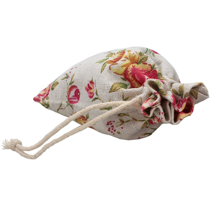 FASOTY Lot of 24 Rose Drawstring Burlap Bags Flower Pou