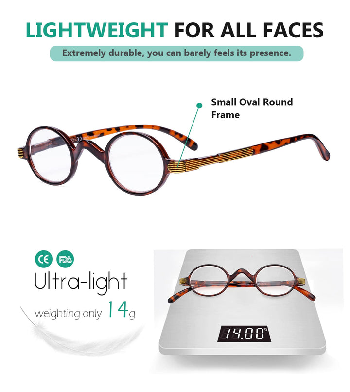 Eyekepper Small Oval Round Reading Glasses Vintage Mini
