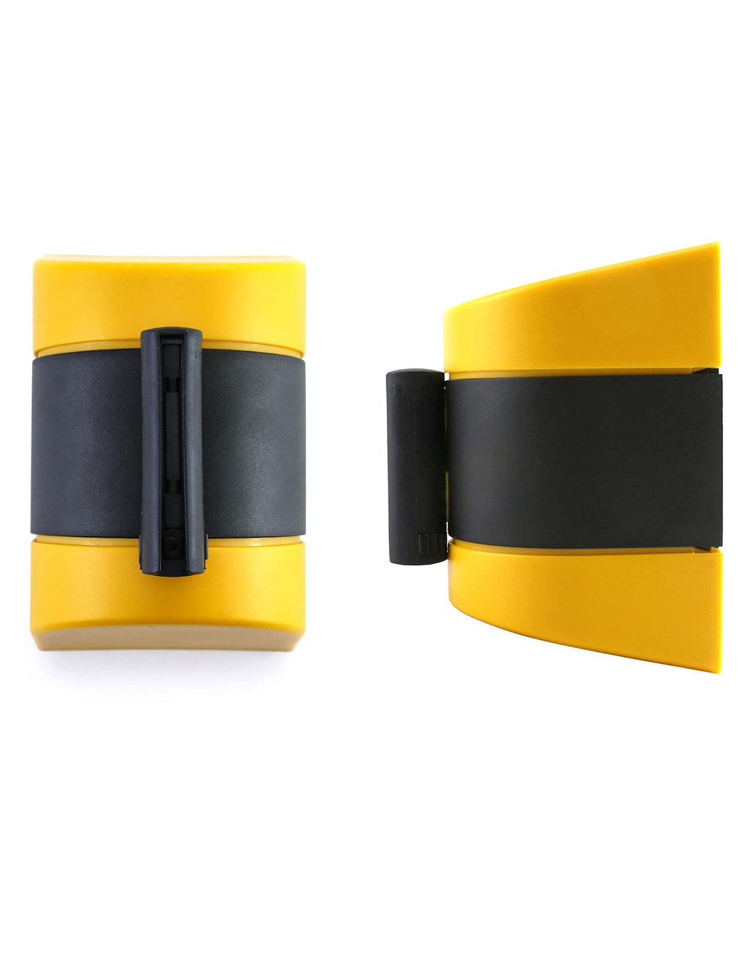 QWORK Fixed Wall Mount Retractable Belt Barrier, ABS Case 16 ft, Black and Yellow Safety Belt with Screws