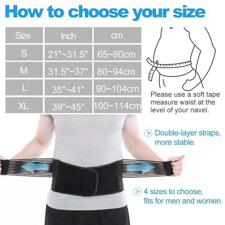 HKJD Back Brace for Lower Back Pain Relief, Breathable 