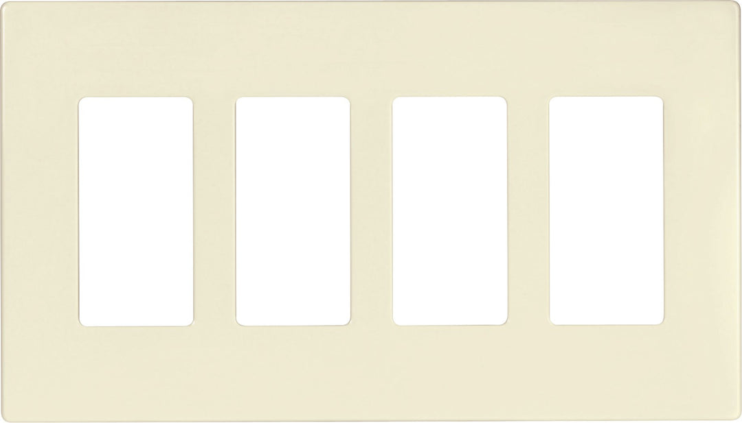 PJS264LA Decorator Screwless Wallplate, 4-Gang, Light