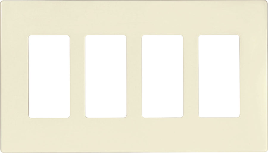 PJS264LA Decorator Screwless Wallplate, 4-Gang, Light