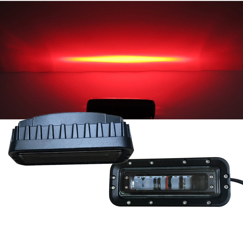 6 inch 12W Red LED Work Light, Aluminum Alloy Housing, IP68 Waterproof, Red Zona Risk Danger Area Warning Light Warehouse Fork Forklift Truck Security Indicator Safety Light