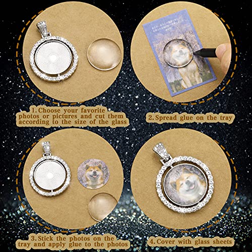 27 Pieces Rhinestone Bezel Pendant Trays Set Including 