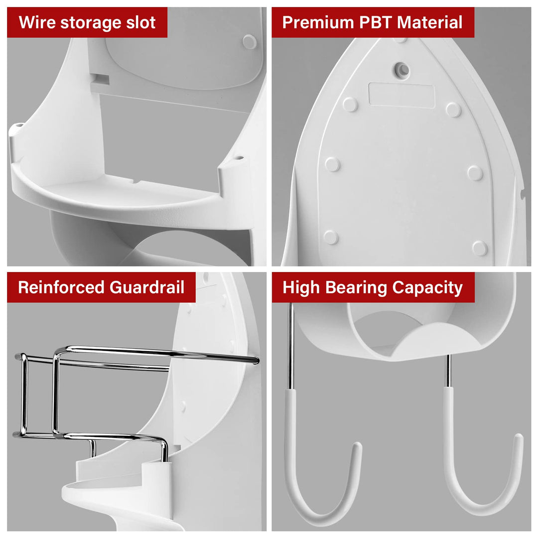 Ironing Board Hanger Wall Mount Ironing Board Holder Wall Mount for Laundry Rooms Storage Organizer, White