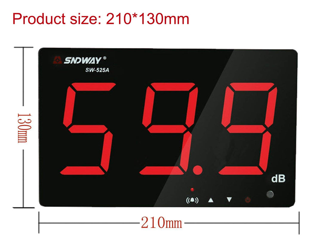 SW-525A 30-130dB Digital Sound Level Meter with Large LCD Display Noise Meter Decibel Wall Mounted Hanging (525A)