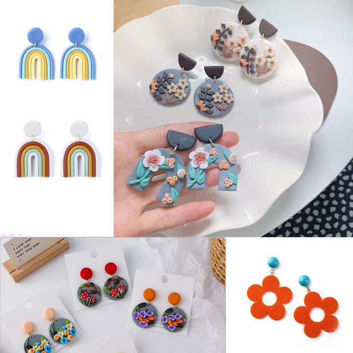 37pcs Polymer Clay Cutters,Stainless Steel Cutter Tools Molds for Earring Jewelry Making