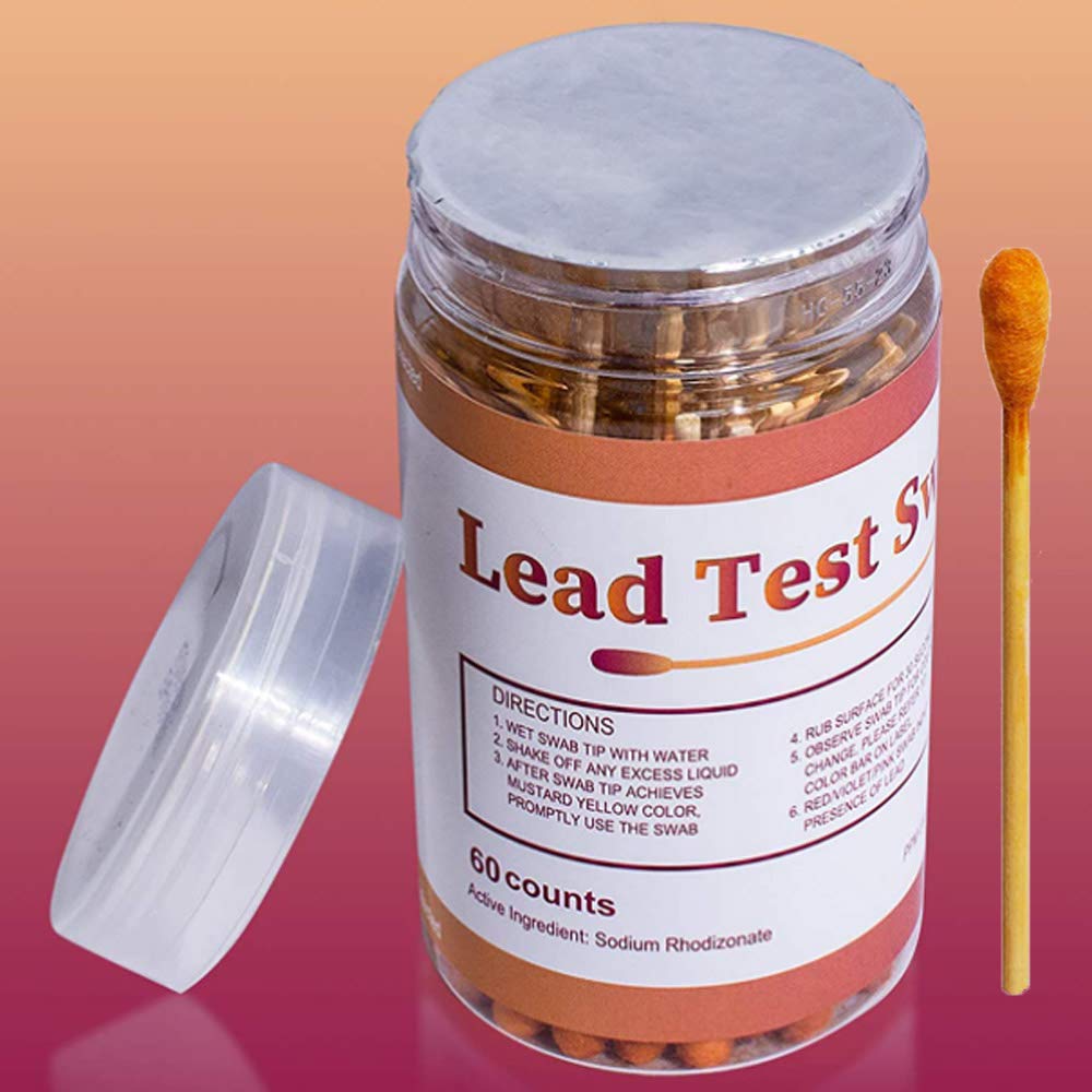 (60 Rapid Home Testing Swabs) Lead Test Swab Kit,30-Second Results. Dip in Water. Home Use for All Surfaces - Painted,Metal, Toys,Dishes, Ceramics,Jewelry,Wood,High-Sensitive, Non-Toxic Test (60)