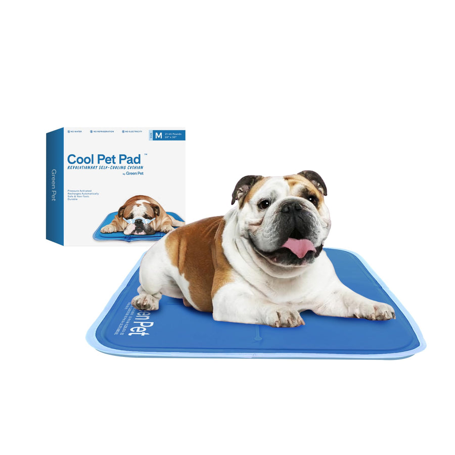 Cool Pet Pad - Medium, Blue - Self-Cooling, Pressure Activated Mat for Dogs & Cats from 21-45 lbs - Non-Toxic Gel, No Water Needed