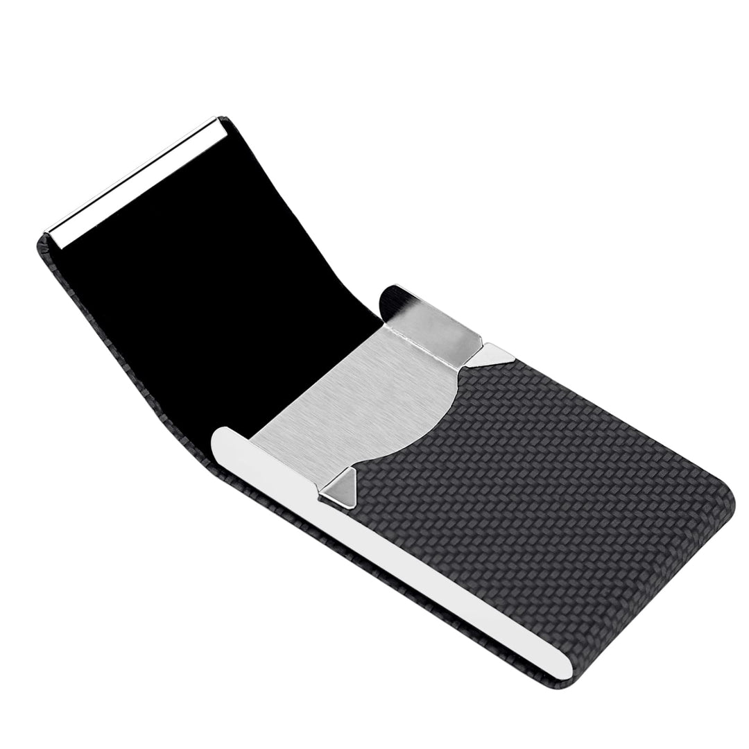 Business Card Holder - Professional Business Card Case Metal Name Card Holder Pocket Business Card Carrier for Men &amp; Women with Magnetic Shut (bz-Black)