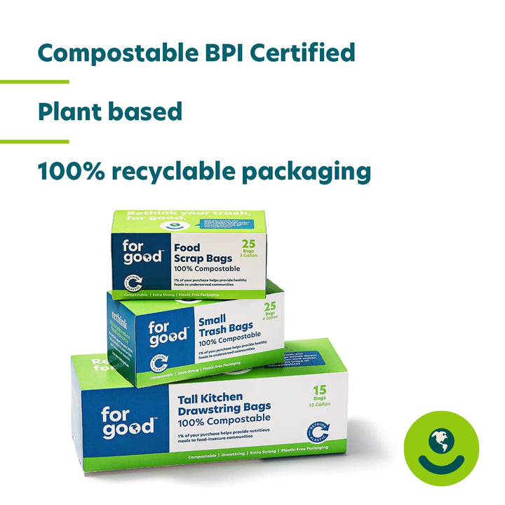for: good Compostable 3 Gallon Food Scrap Bags – Biodeg