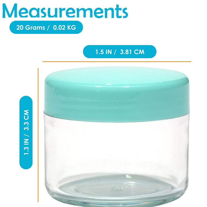 Houseables 20 Gram Jar, 20 ML Jar, 12 pcs, Black, BPA F