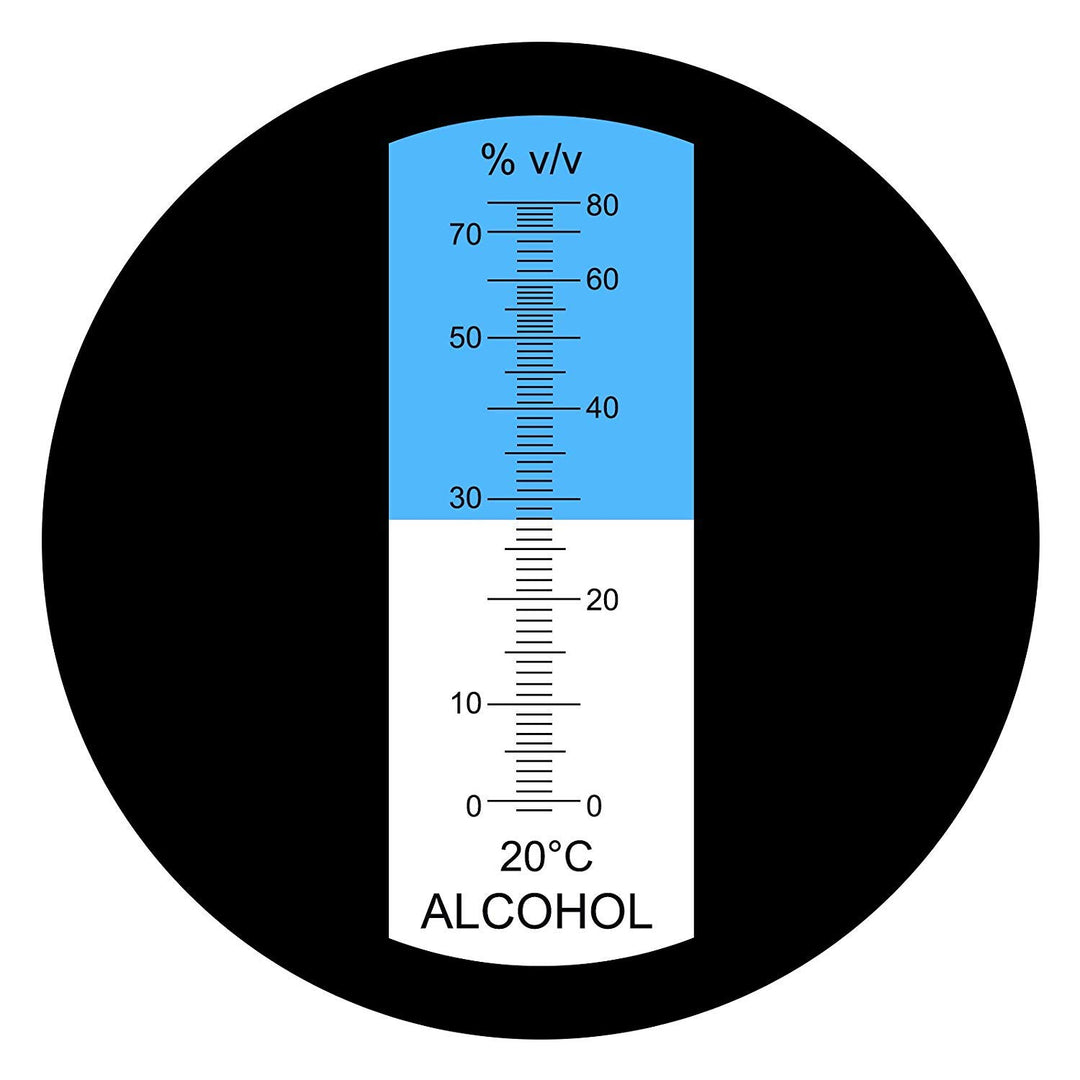 Spirit Alcohol Content Meter Measure/Wine Grape Check Refractometer/Liquor Homemade Brewing Level Check Tester/ 0 to 80% V/V Resolution with 1 Percentage Scale Hydrometer (refractometers-1)