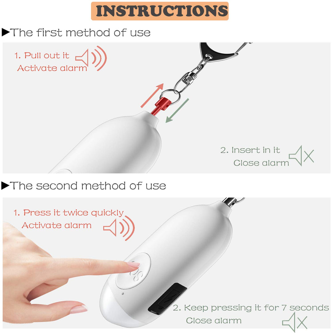 Safesound Personal Alarm Siren Song 1-Pack - 130dB Self Defense Alarm Keychain with Emergency LED Flashlight - Security Personal Protection Devices for Women Girls Kids and Elderly