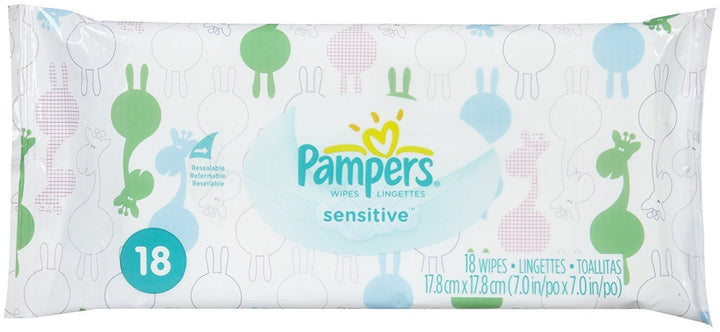Pampers Sensitive Baby Wipes Travel Pack 18ct.