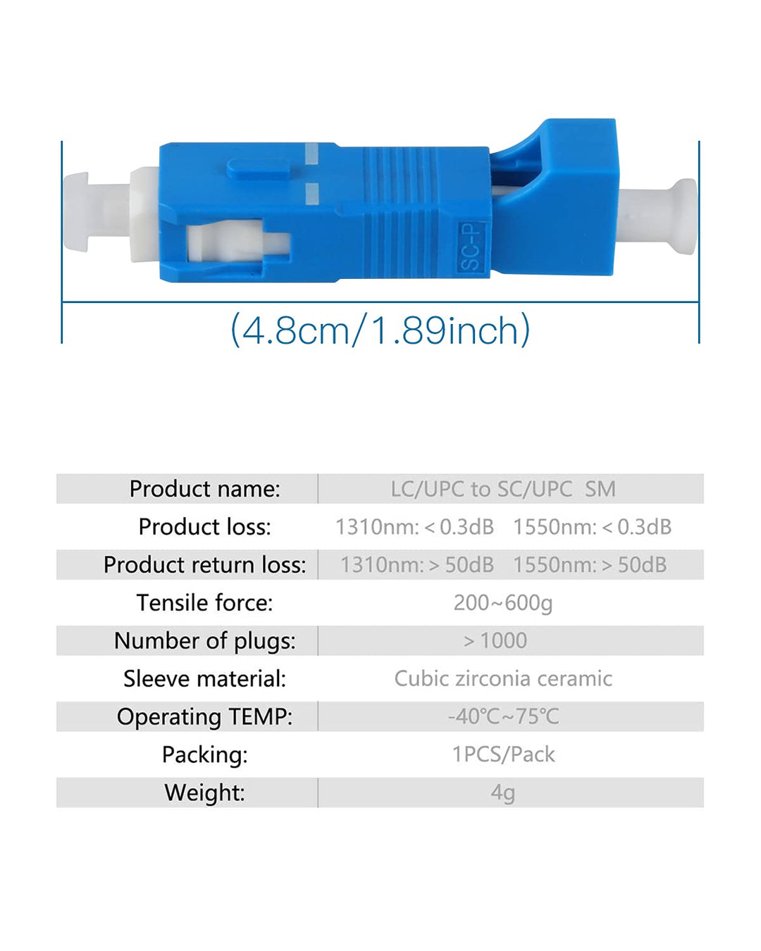10 Pcs SC to LC Adapter,SingleMode 9/125um SC Male to LC Female Hybrid Optical Fiber Adapter Connector,Optical Equipment Tool for Visual Fault Locator,Optical Power Meter,Digital Communication