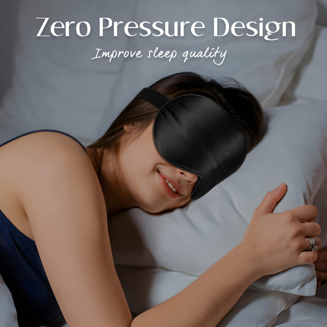 Black: Lulusilk Mulberry Silk Sleep Eye Mask &amp; 