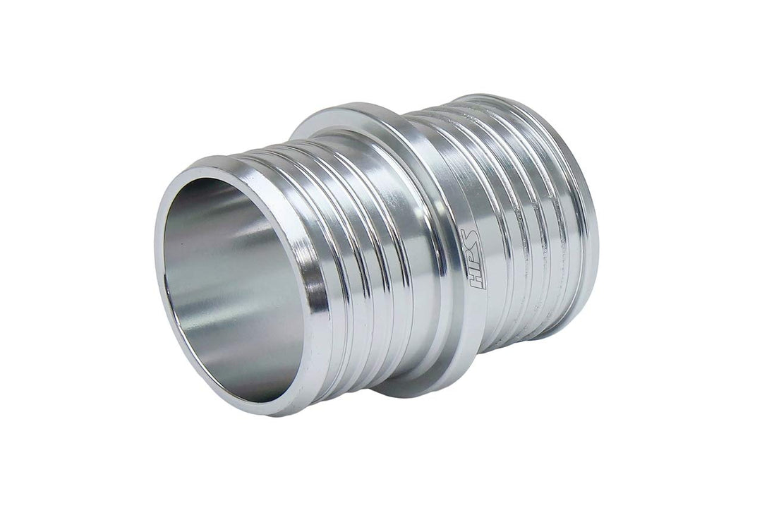 HPS AHU-150-SL 1.5 Billet 6061 Aluminum Joiner Hose Union Connector, 2 Length, Silver, 38mm OD