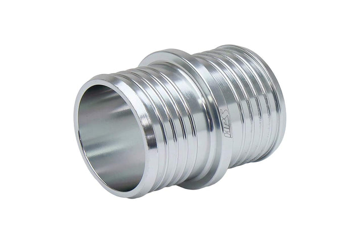 HPS AHU-150-SL 1.5 Billet 6061 Aluminum Joiner Hose Union Connector, 2 Length, Silver, 38mm OD