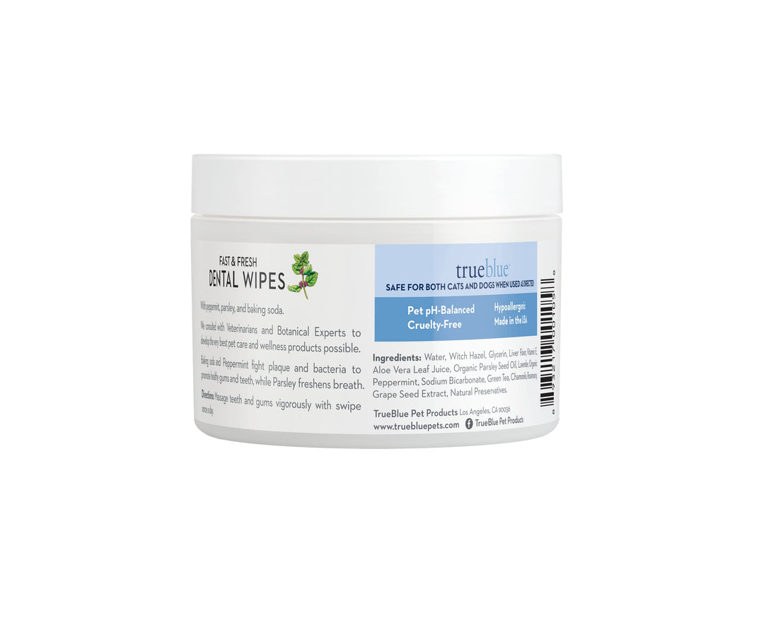 Parsley &amp; Peppermint Fast and Fresh Dog Dental Wipes – Pre-Moistened Teeth Cleaning Pads - Non-Toxic, All-Natural Tooth Cleansing– 50 Count