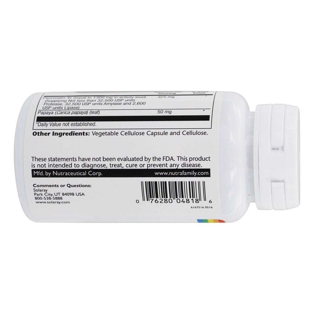 Solaray Pancreatin 1300 | Pancreatic Digestive Enzymes 