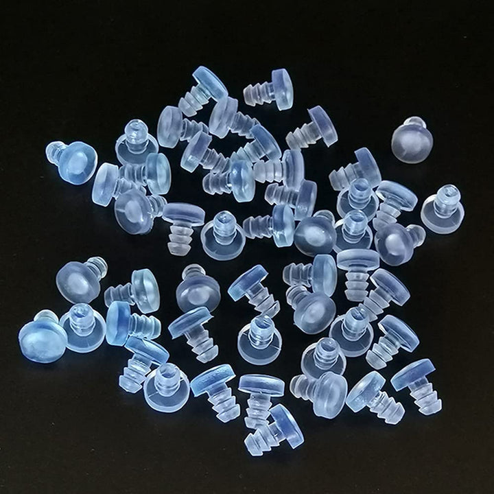 50 Pack 4.8mm Glass Top Table Bumpers with Stem, Clear Rubber Glass Table Bumper, Patio Table Spacers, for 3/16Inch Hole Furniture Cabinet