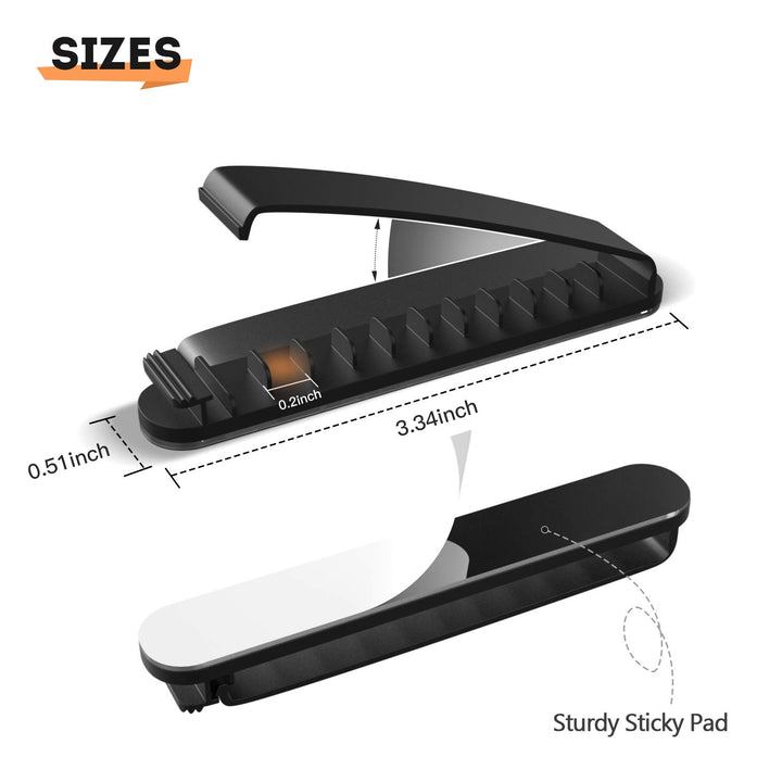 pzoz Cable Clips, 3 Pack Cord Organizer Charger Cable M