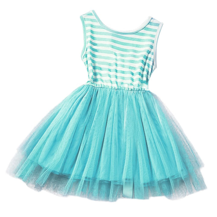 Baby Girls 3rd Birthday Outfit Sleeveless Striped Tulle Tutu Dress 3 Years Birthday Cake Smash Outfits Princess Tutu Skirt Shiny Print Party Bow Skirt Summer Clothes Photo Prop Turquoise-Three Years