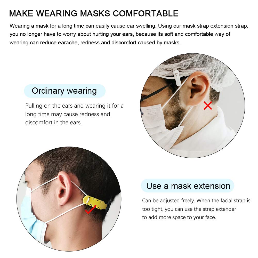LUOSIXIA 20 PCS Mask Extension Hook, Ear Protector Belt