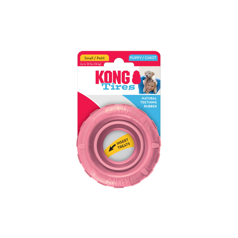Puppy Tires - Dog Chew Toy for Puppies - Stuffable Dog Toy for Treats & Snacks - Natural Rubber Chew Toy for Teething Puppy - for Small Puppies - Randomly Provided Color