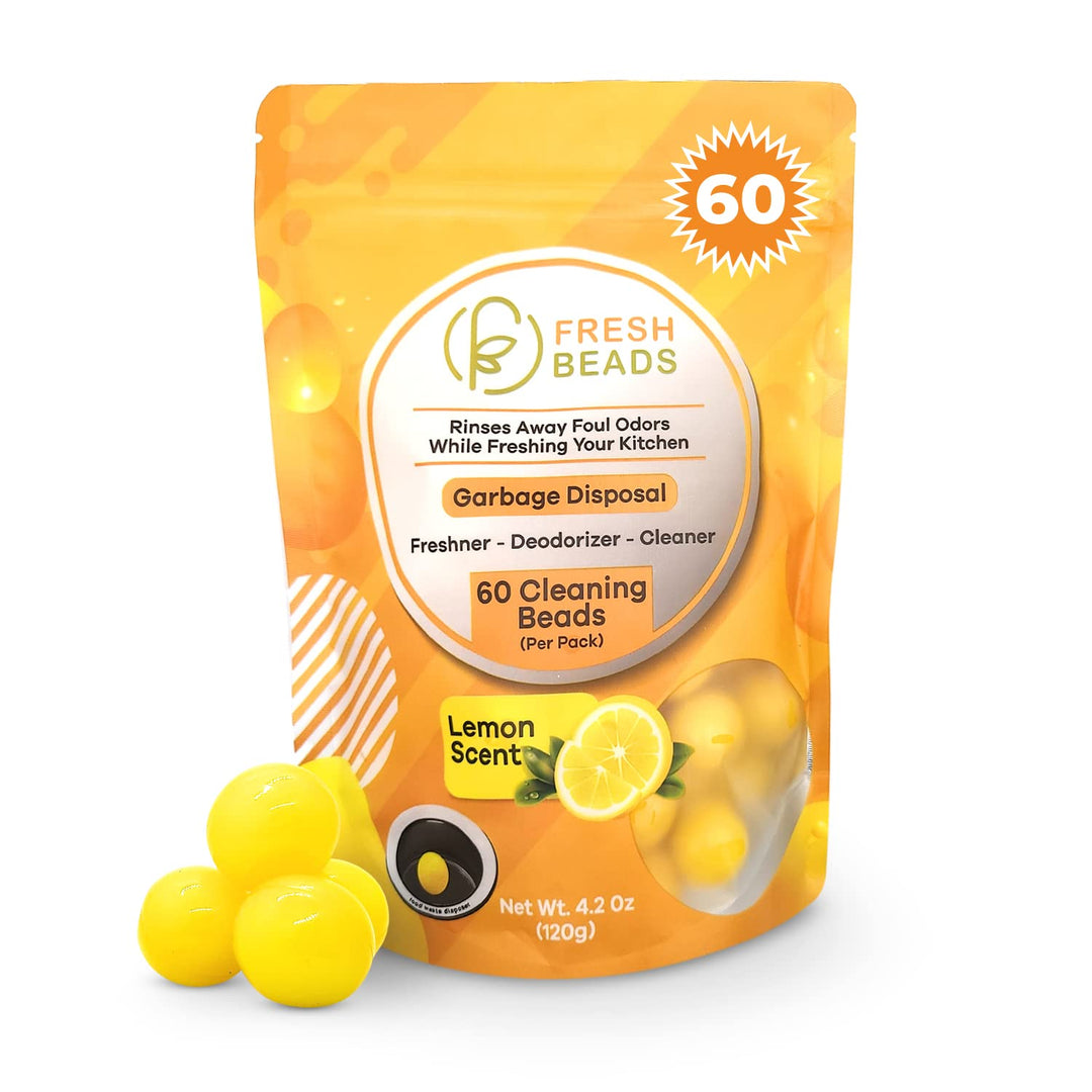 60-Count Sink Garbage Disposal and Drain Cleaner Pods, Freshener &amp; Deodorizer Lemon Scent Capsules