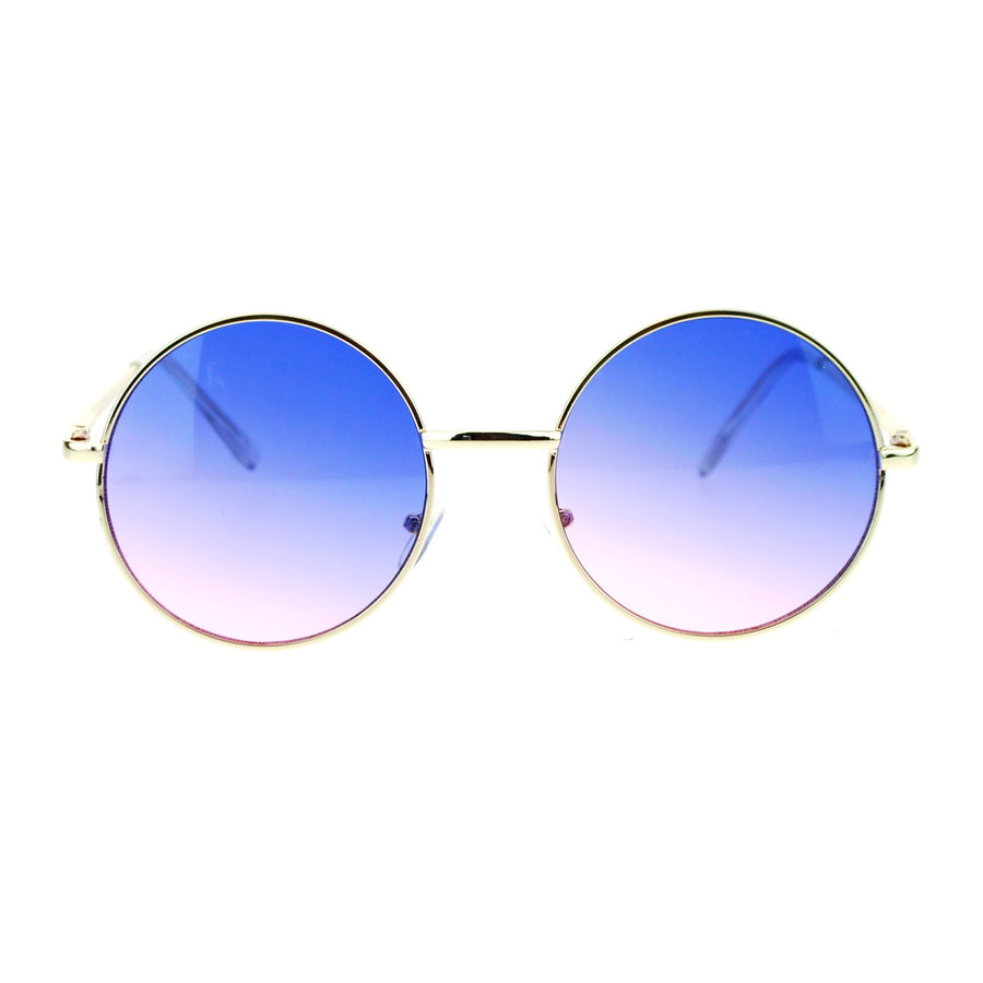 2 Tone Color Lens Retro Vintage Style Round Circle Hipp