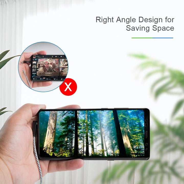 Headphone Extension Cable 3FT/0.9M, 90 Degree TRRS 3.5mm Male to Female Audio Extension Cable 4-Conductor (Microphone) for Car Headphones, Speaker, Tablets, Laptops, Smart Phones