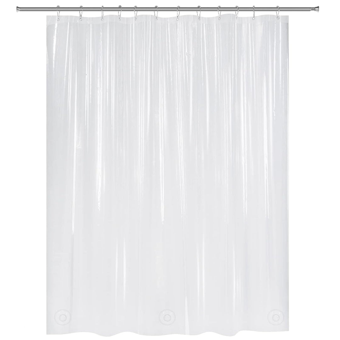 Plastic Shower Curtain Clear Premium PEVA, Clear Shower Curtain Heavy Duty 8G, Weighted Shower Curtains for Bathroom Accessories with 3 Big Stones and 12 Rustproof Grommets, 72x72 Inches