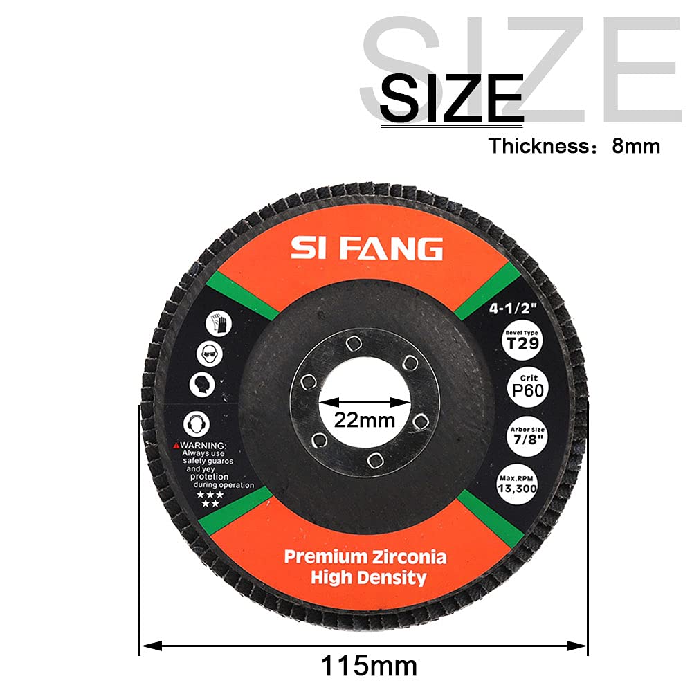 SI FANG 320 Grit Flap Discs 4 1/2 Inch Aluminum Oxide 1