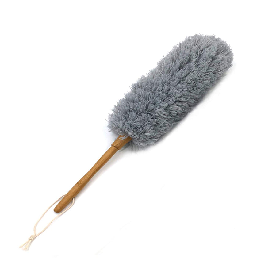 Microfiber Duster with Solid Bamboo Handle Bendable Hea